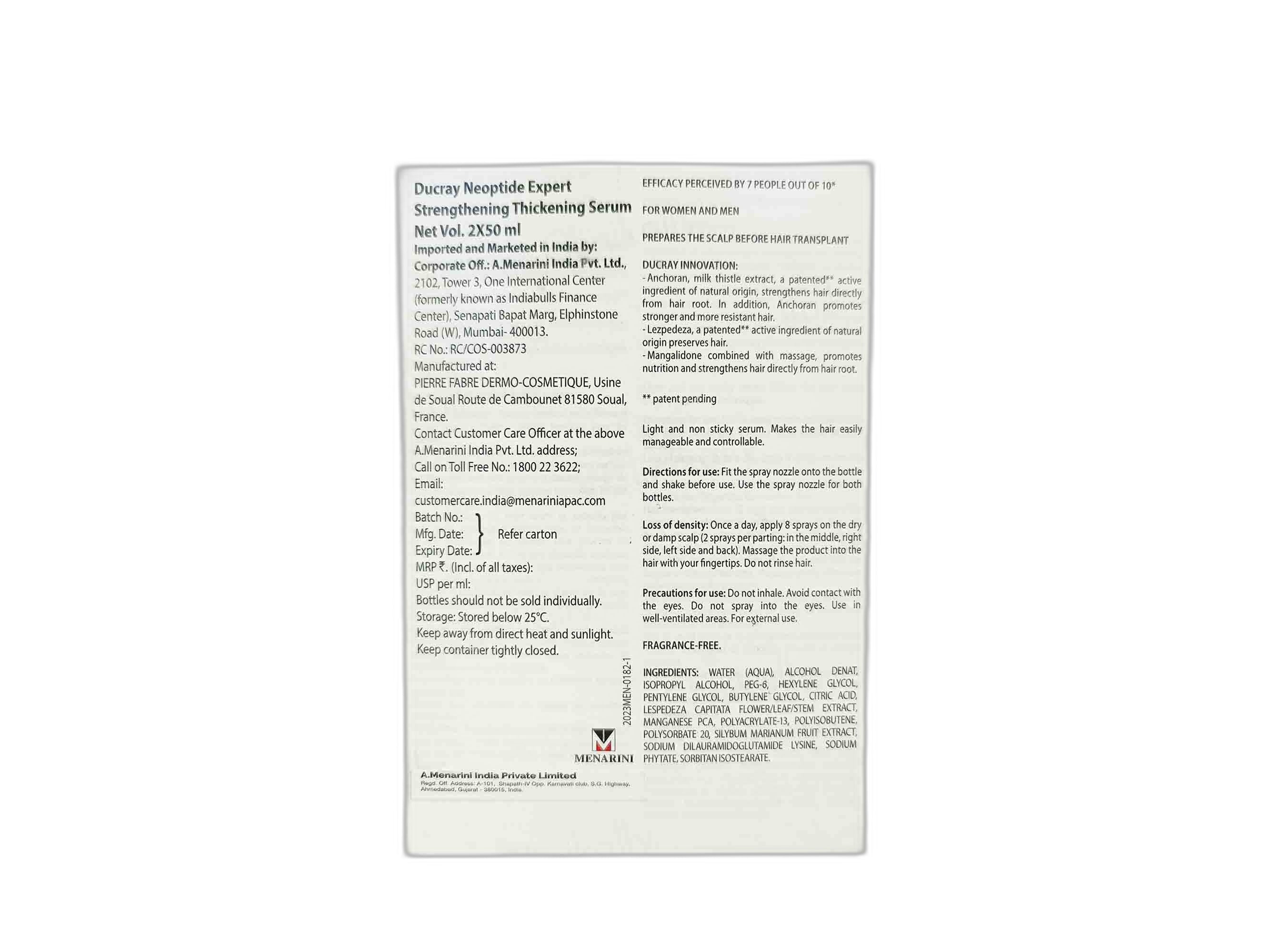 Ducray Neoptide Expert Strengthening & Thickening Serum