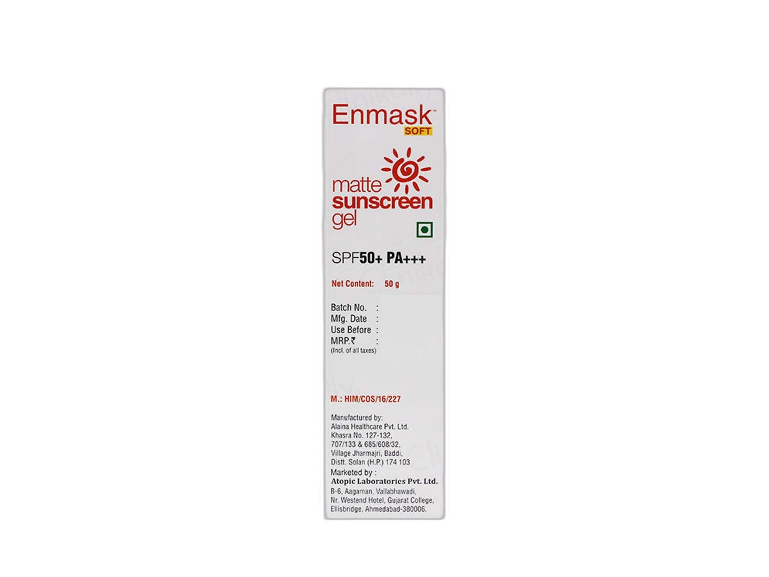 Enmask Soft Matte Sunscreen Gel SPF 50+ PA+++