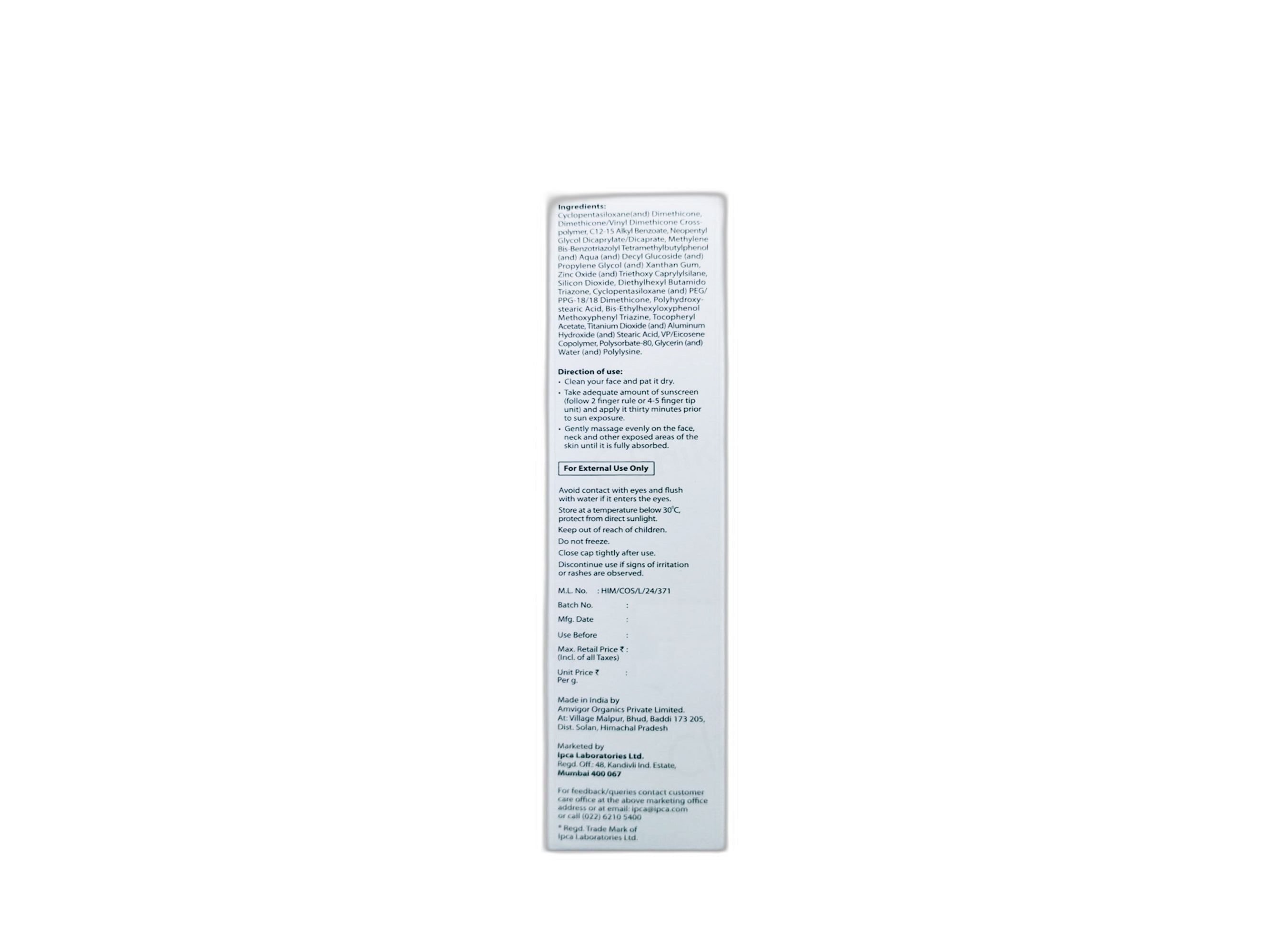 IPCA Acne-UV Silicone Sunscreen Gel SPF 30 PA+++