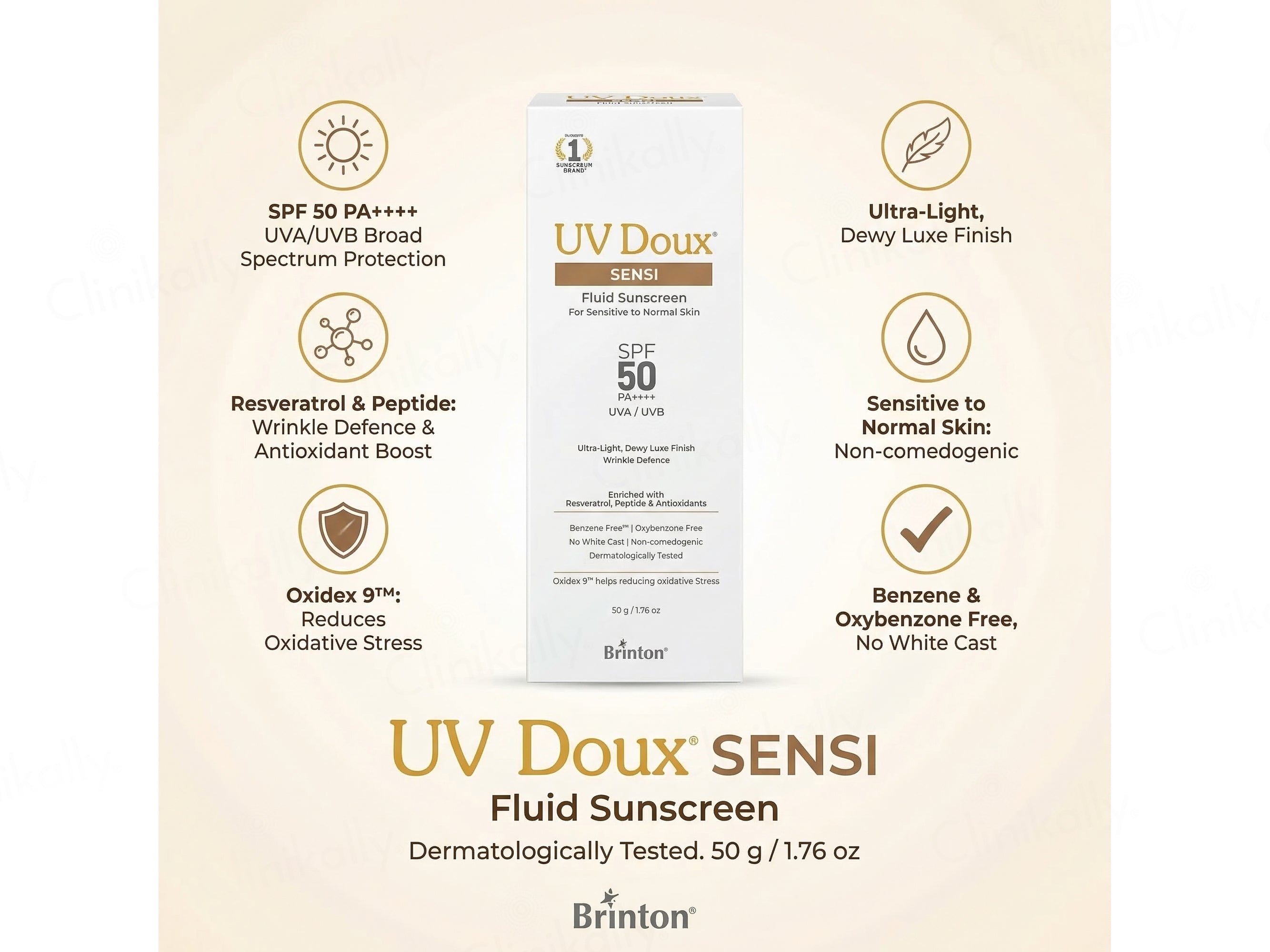 UV Doux Aqua Fluid Sunscreen SPF 50 PA++++