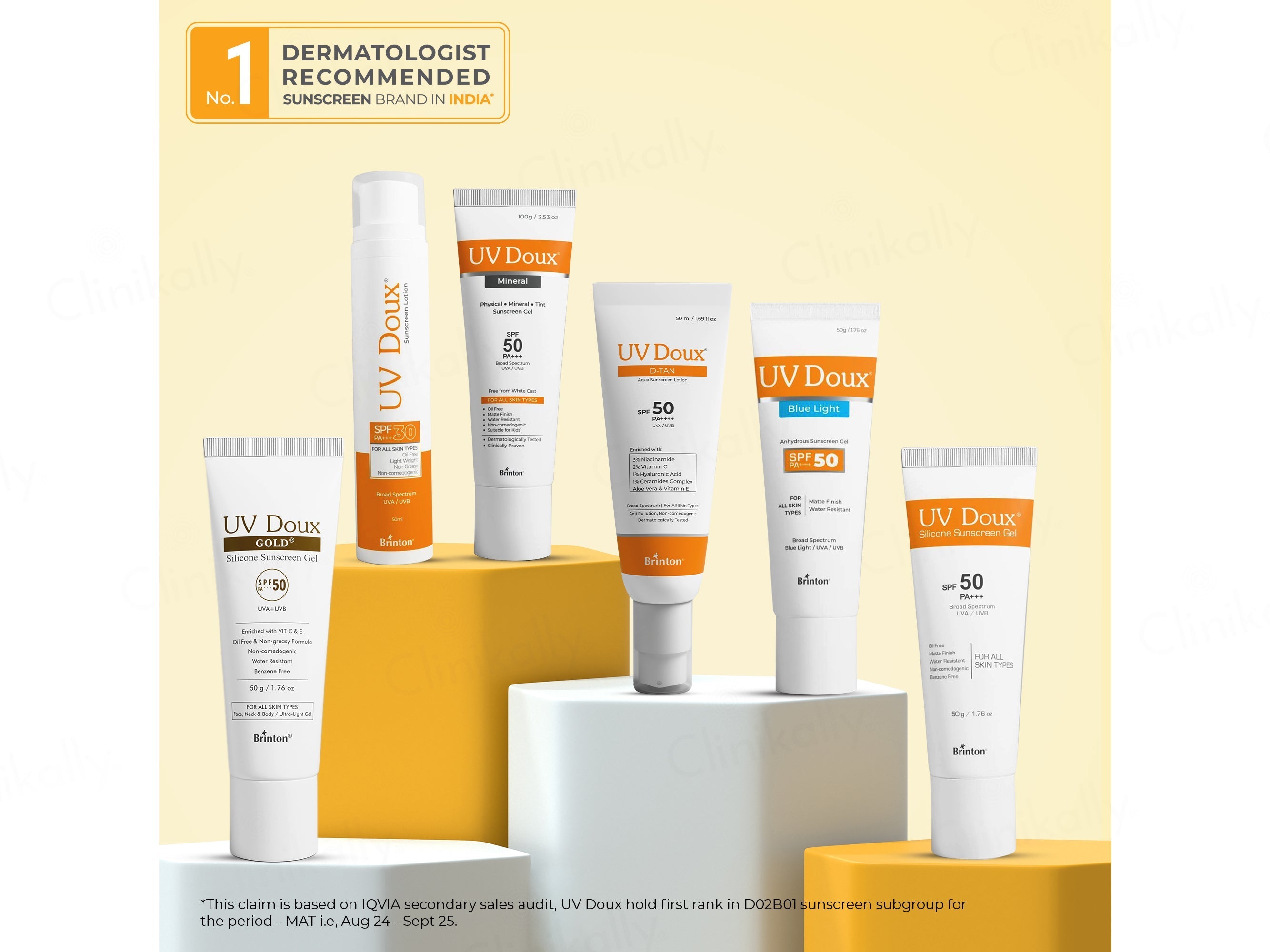 UV Doux Gold Silicone Sunscreen Gel SPF 50 PA+++