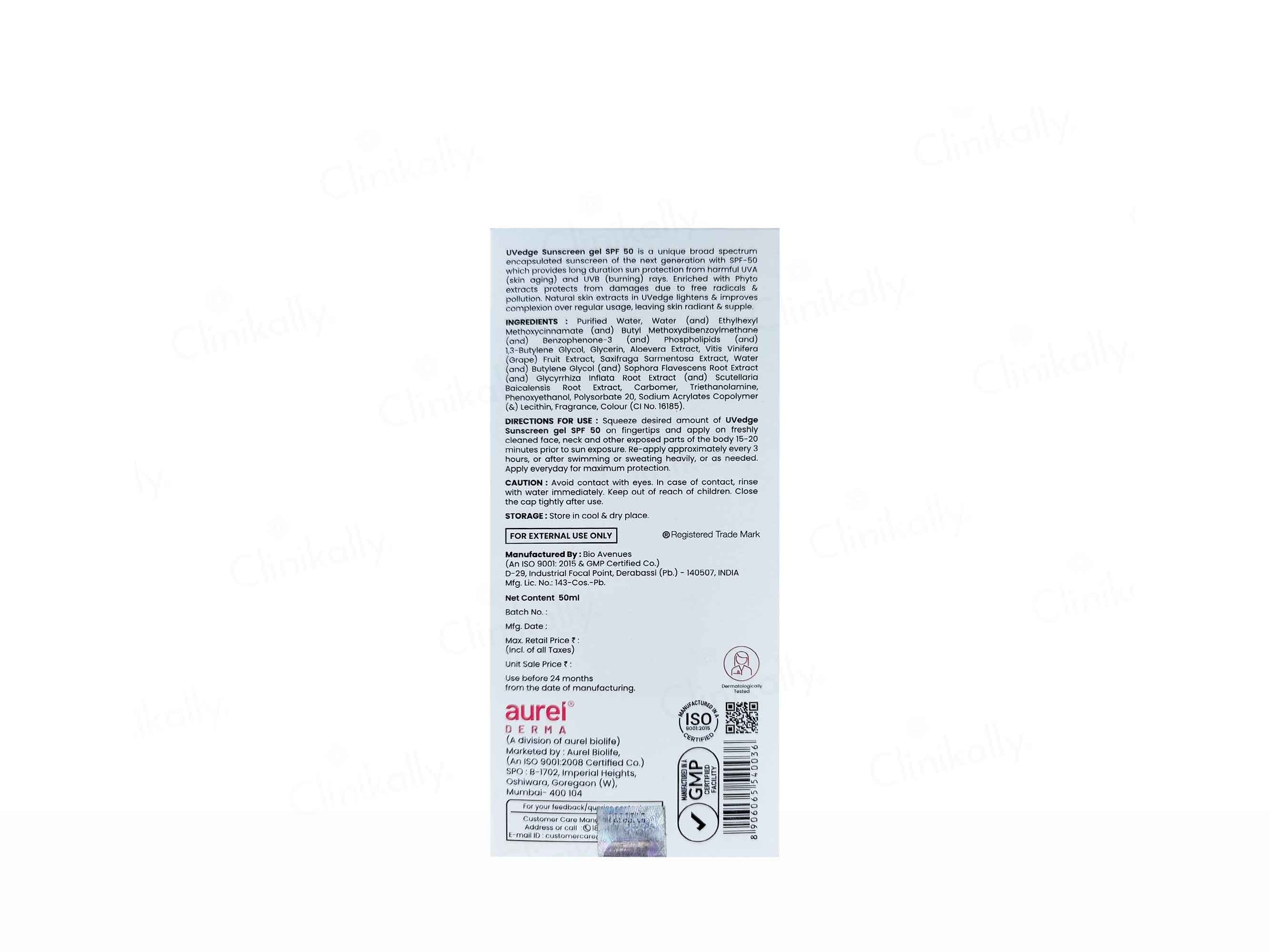 UVedge Sunscreen Gel SPF 50 PA+++
