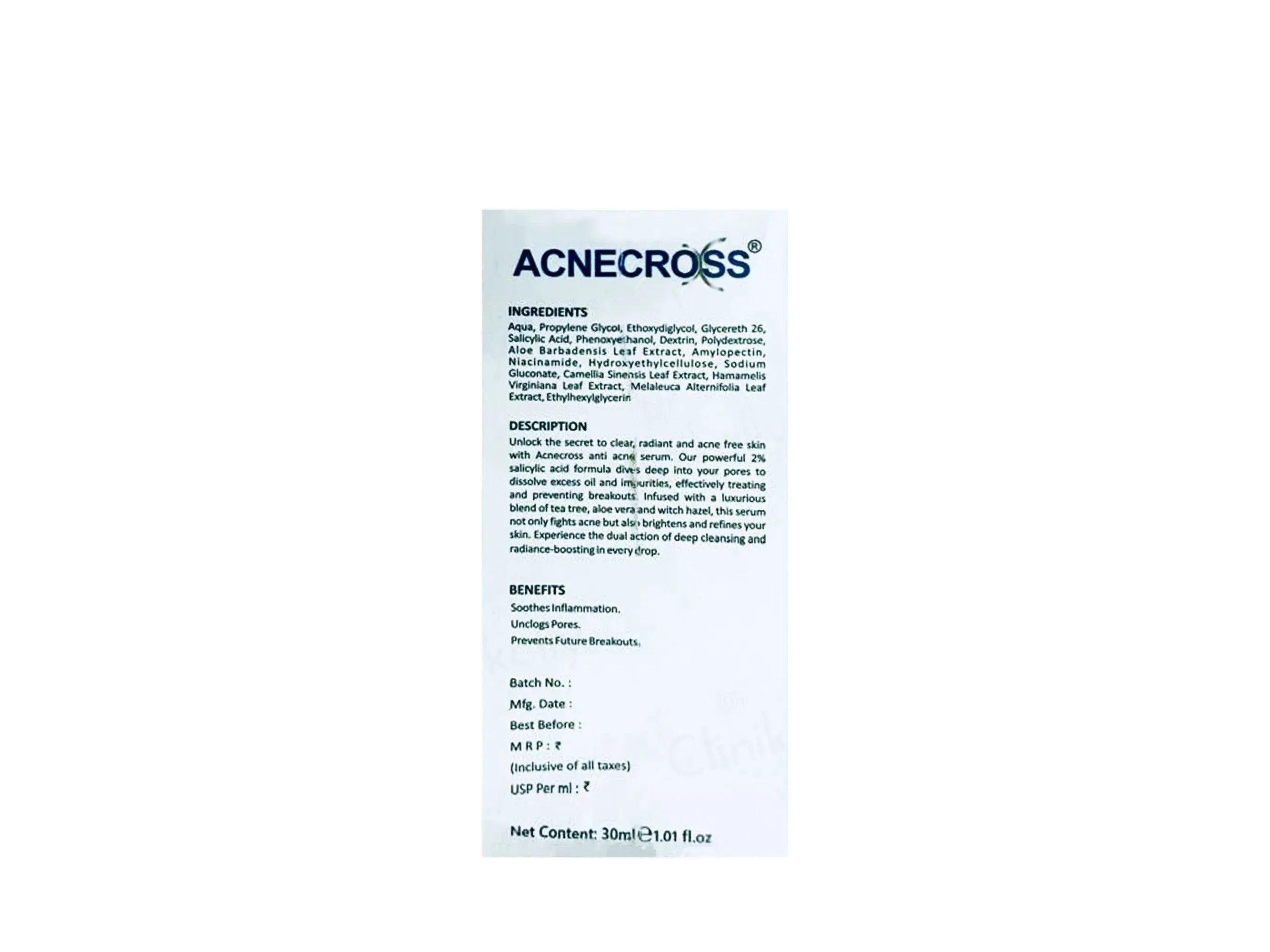 Acnecross Salicylic Acid Pore Refining Serum
