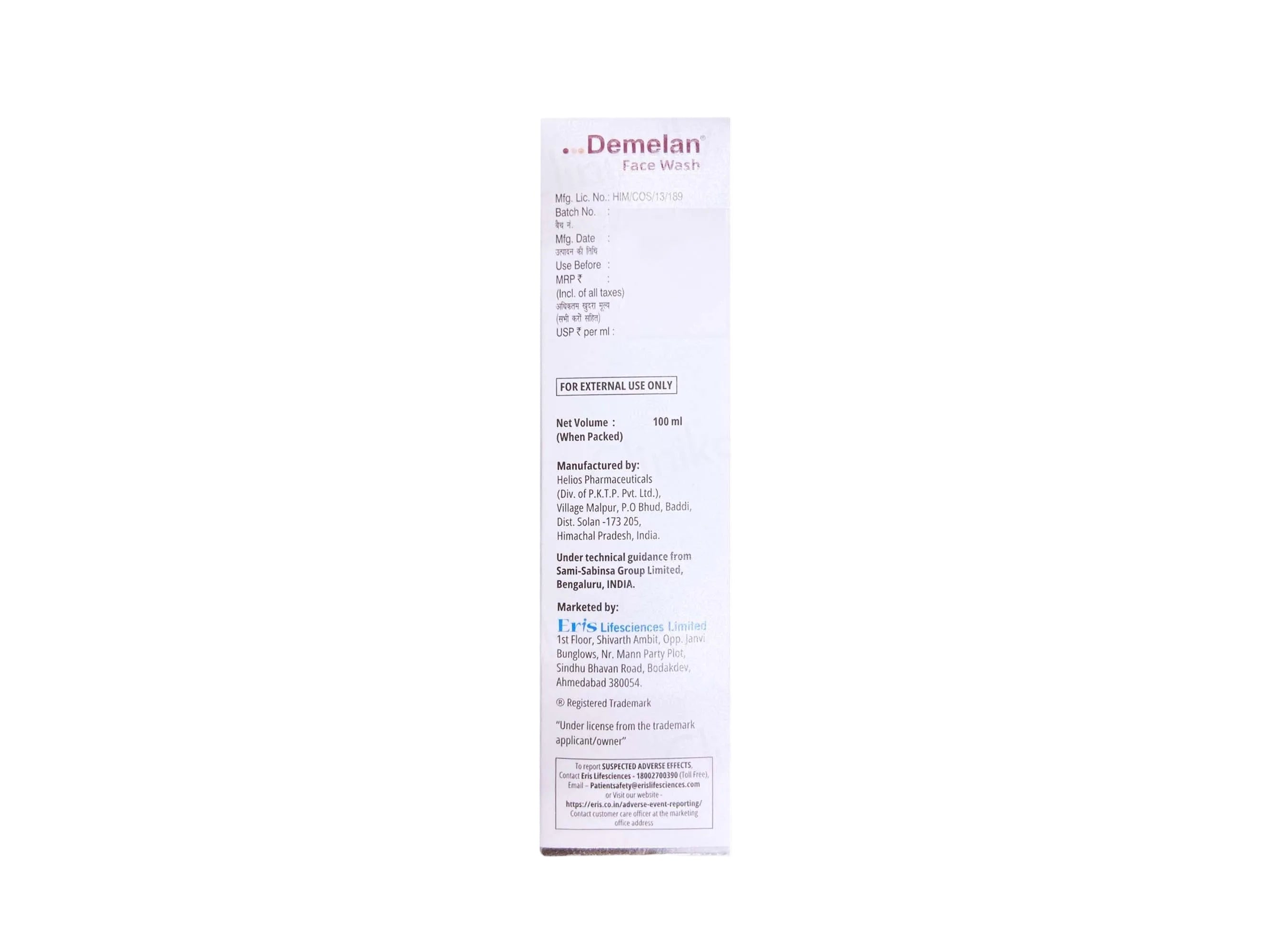 Demelan Face Wash