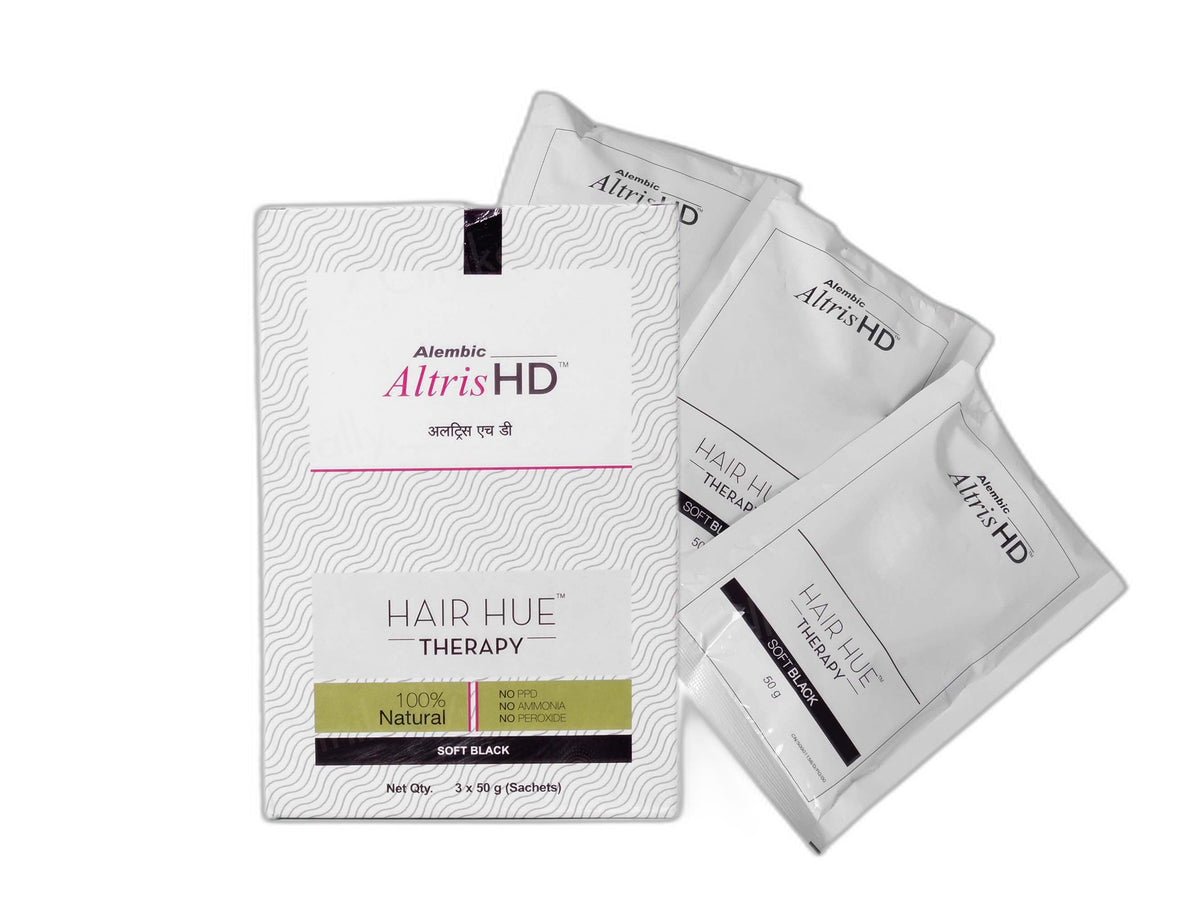 Altris HD Hair Hue Therapy | No PPD, No Ammonia & No Peroxide | Colour Soft Black