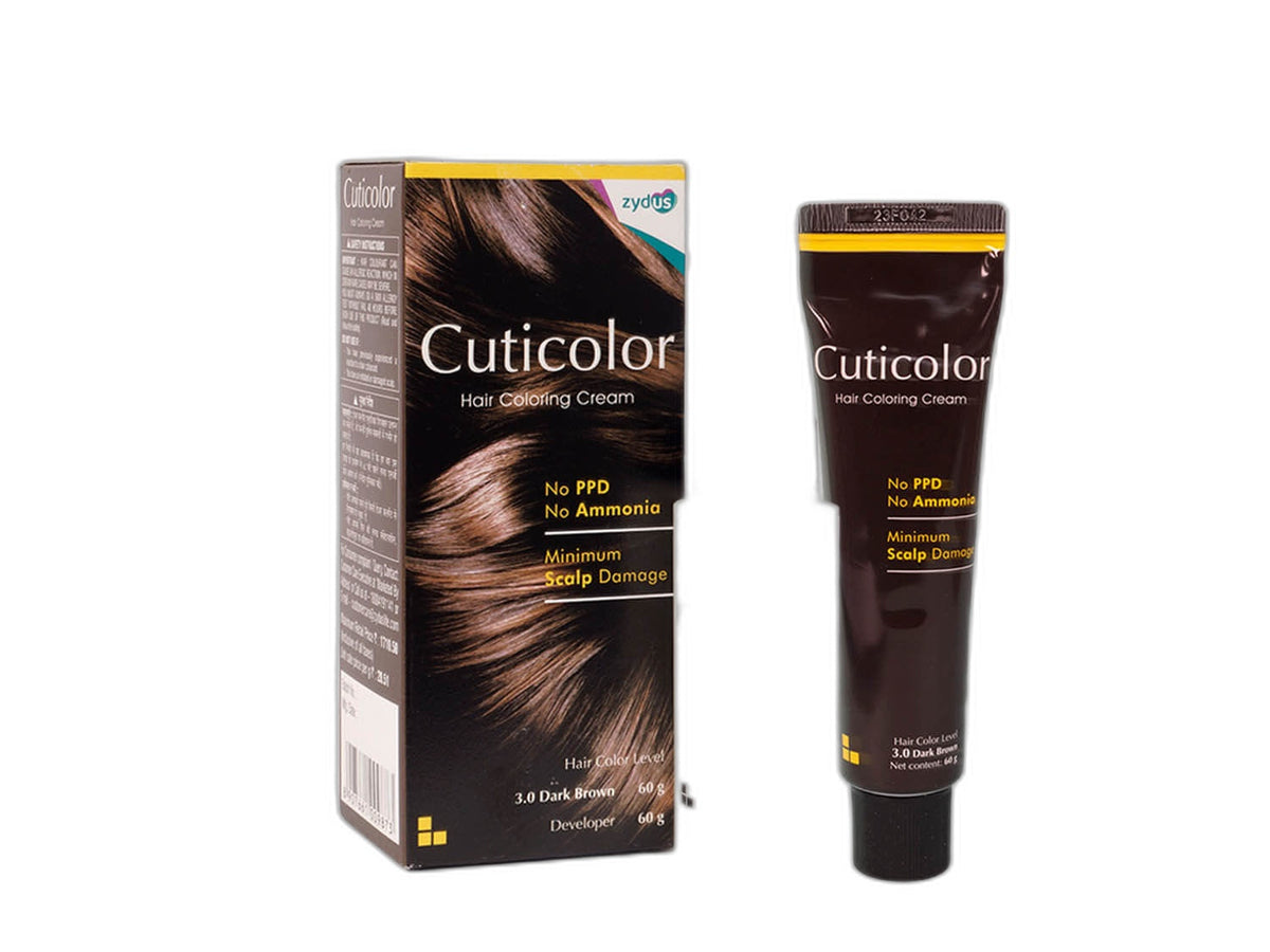 Cuticolor Hair Coloring Cream Dark Brown 3.0