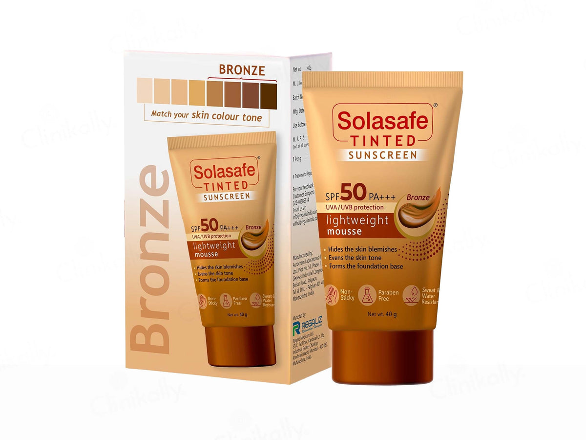 Solasafe Tinted Bronze Lightweight Mousse Sunscreen SPF 50 PA+++