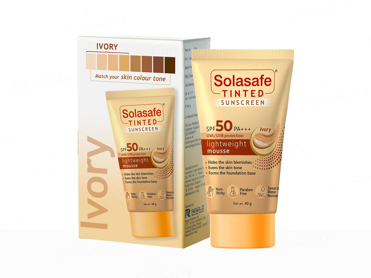Solasafe Tinted Ivory Lightweight Mousse Sunscreen SPF 50 PA+++